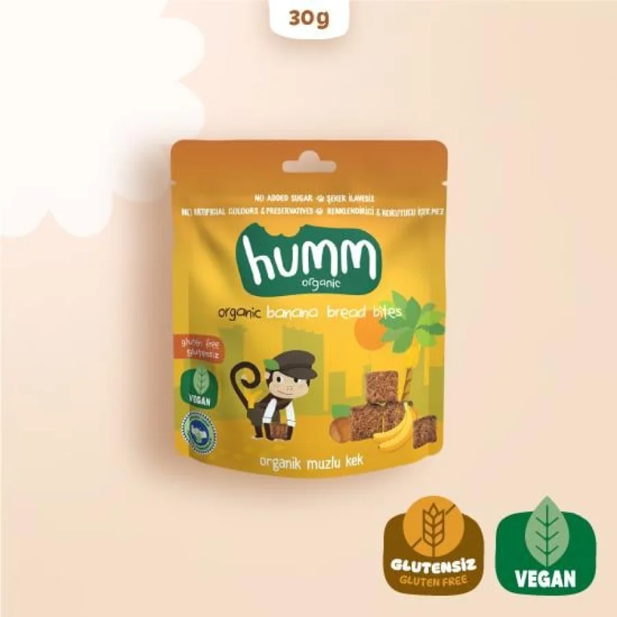 Humm Organik Glutensiz Vegan Muzlu Kek, 30 g
