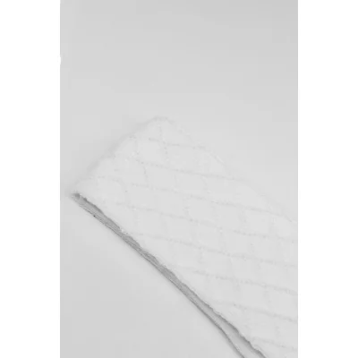 Bistyle Ekose Kabartma Penye Külotlu Çorap, Tekli, Beyaz