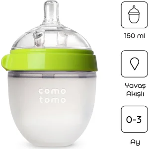 Comotomo Antikolik Silikon Biberon 150 ml 0-3 Ay Yeşil