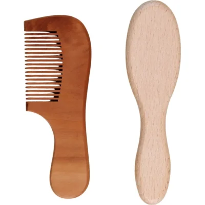 Sebi Bebe Doğal Keçi Kılı Fırça ve Tarak Seti