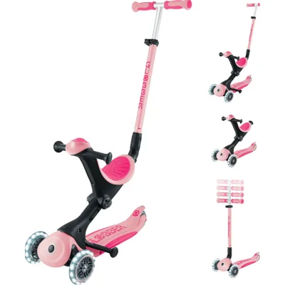 Globber Go Up Deluxe Scooter, Işıklı, Pembe