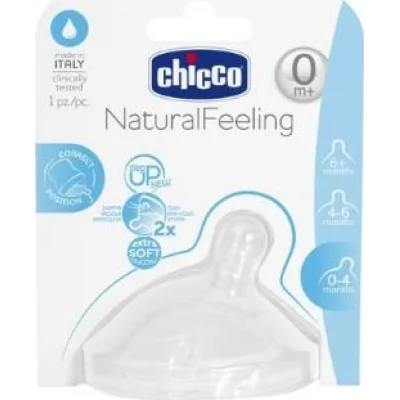 Chicco Natural Feeling Biberon Emziği, 0+ Ay, Normal Akış