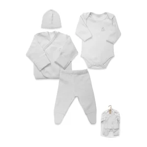 Bistyle Hello Family Prematüre Hastane Çıkışı, 4 Parça, Beyaz