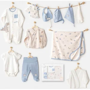 Andywawa Newborn Set Dino Hastane Çıkışı, 10 Parça, Bej