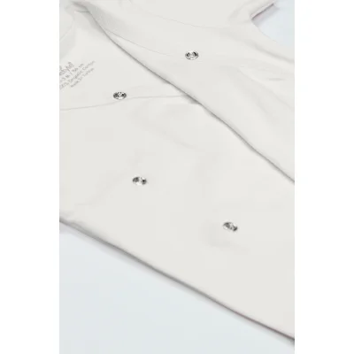 Bistyle Organik Natural Basic Style Kruvaze Uzun Kol Body BS17102 Ekru