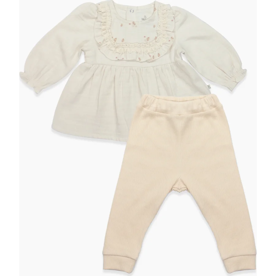 Bistyle 2li Takım Müslin Daisy Flowers Somon