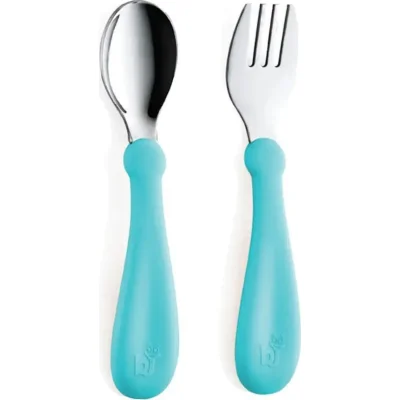 BabyJem Paslanmaz Çelik Çatal Kaşık Seti, Turkuaz