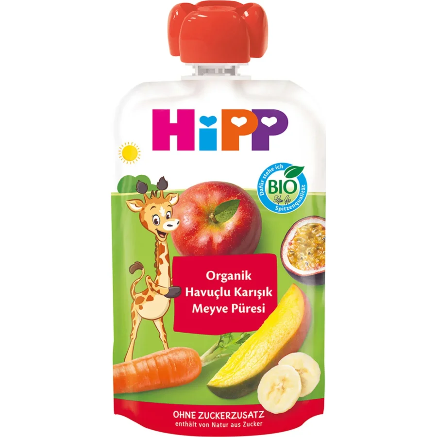 Hipp Organik Havuçlu Karışık Meyve Püresi, 100 g