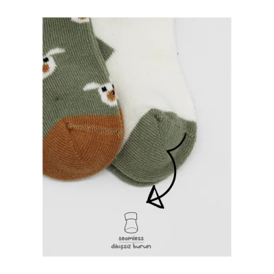 Bistyle Love Dog Penye Soket Çorap, 2'li, Nil