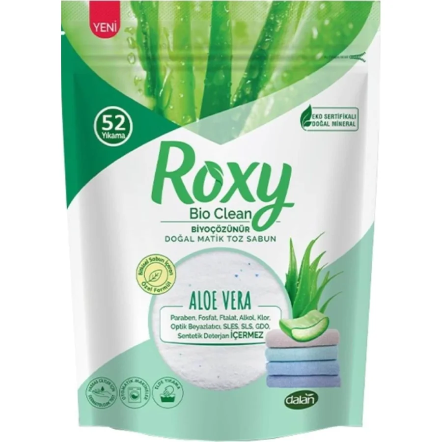 Roxy Bio Clean Doğal Matik Toz Sabun, Aloe Vera, 1600 g
