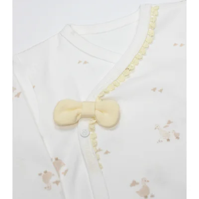 Bistyle Zıbın Takım Welcome Baby Duck, 3'lü, Sarı-Ekru, Ekru