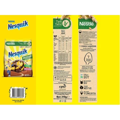 Nesquik Muzkare Kakaolu Buğday ve Mısır Gevreği, 310 g