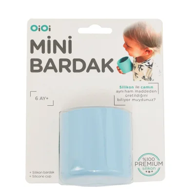 OiOi Silikon Mini Bardak, Mineral Blue