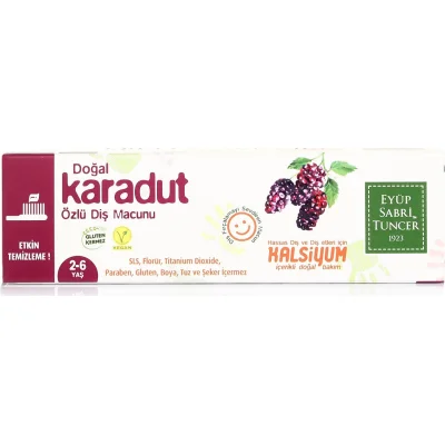 Eyüp Sabri Tuncer Doğal Karadut Özlü Diş Macunu, 2-6 Yaş, 60 ml