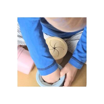 OiOi Ham+Hüp Pipetli Silikon Bardak Seti, Mineral Blue/Powder Gray