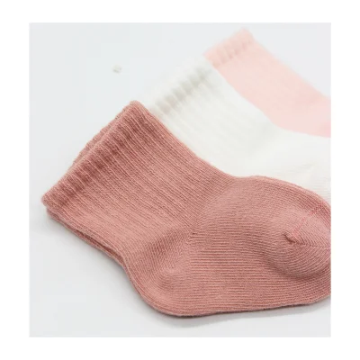 Bistyle Cherry Girl Penye Soket Çorap, 3'lü, Pudra