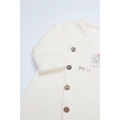 Bistyle Tulum Kadife I Love Mummy, Ekru