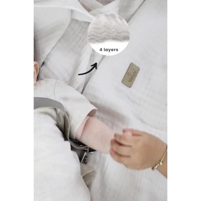 Bistyle Müslin Battaniye, 120x120 cm, Taş