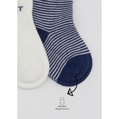 Bistyle Big Heart Penye Soket Çorap, 2'li, Lacivert