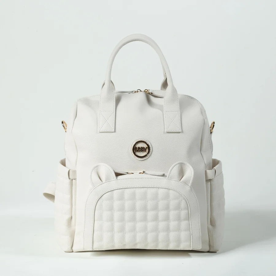 M&Y Kitty Deri Anne Bebek Bakım Sırt Çantası 7271 Krem