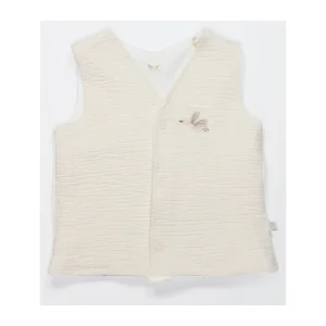 Bistyle Love You Smile Çift Taraflı Yelek, Ekru