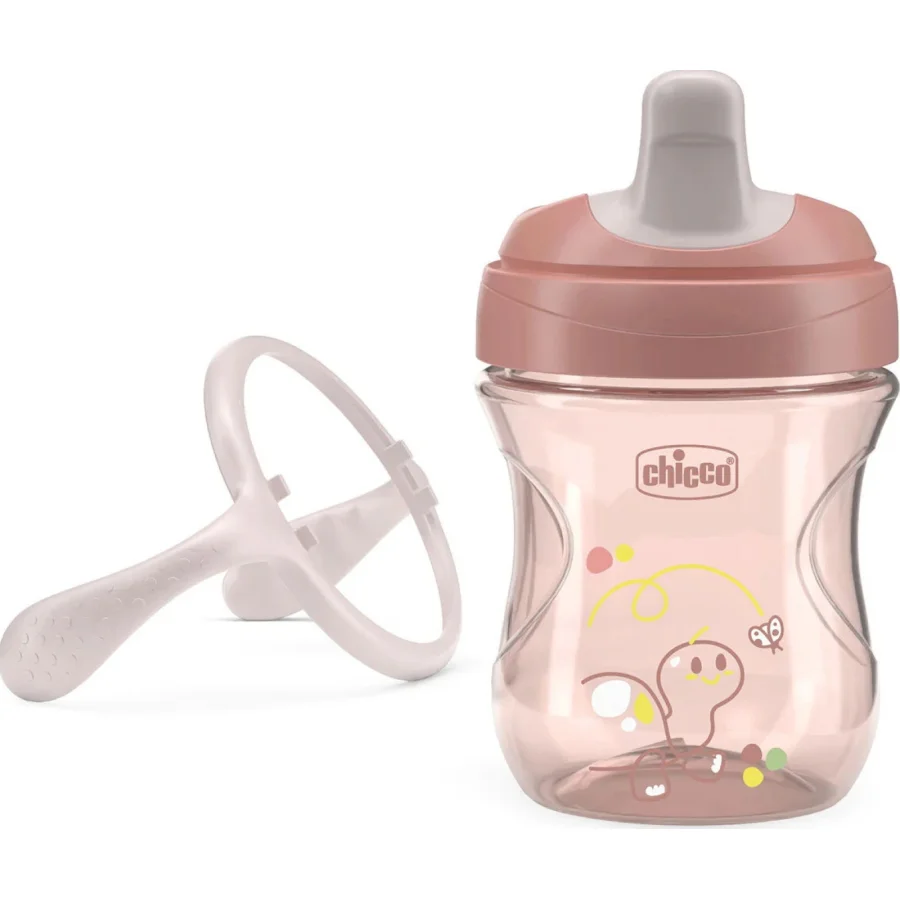 Chicco Yarı Yumuşak Uçlu Alıştırma Bardağı, 6 Ay+, Kız