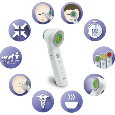 Braun BNT400 Temassız Alından Ateş Ölçer, Beyaz