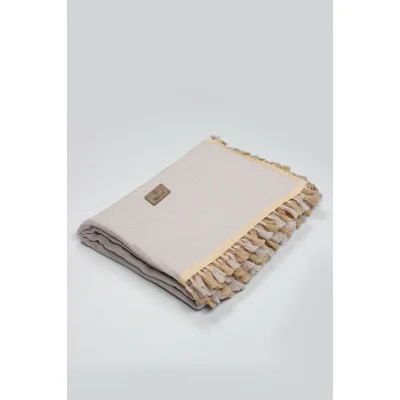Bistyle Organik Müslin, 80x90, Fistolu Battaniye, Taş