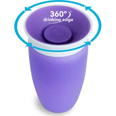 Munchkin Mucize 360° Alıştırma Bardağı 12 Ay+, 296 ml, Mor