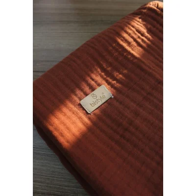 Bistyle Müslin Battaniye, 120x120 cm, Kiremit