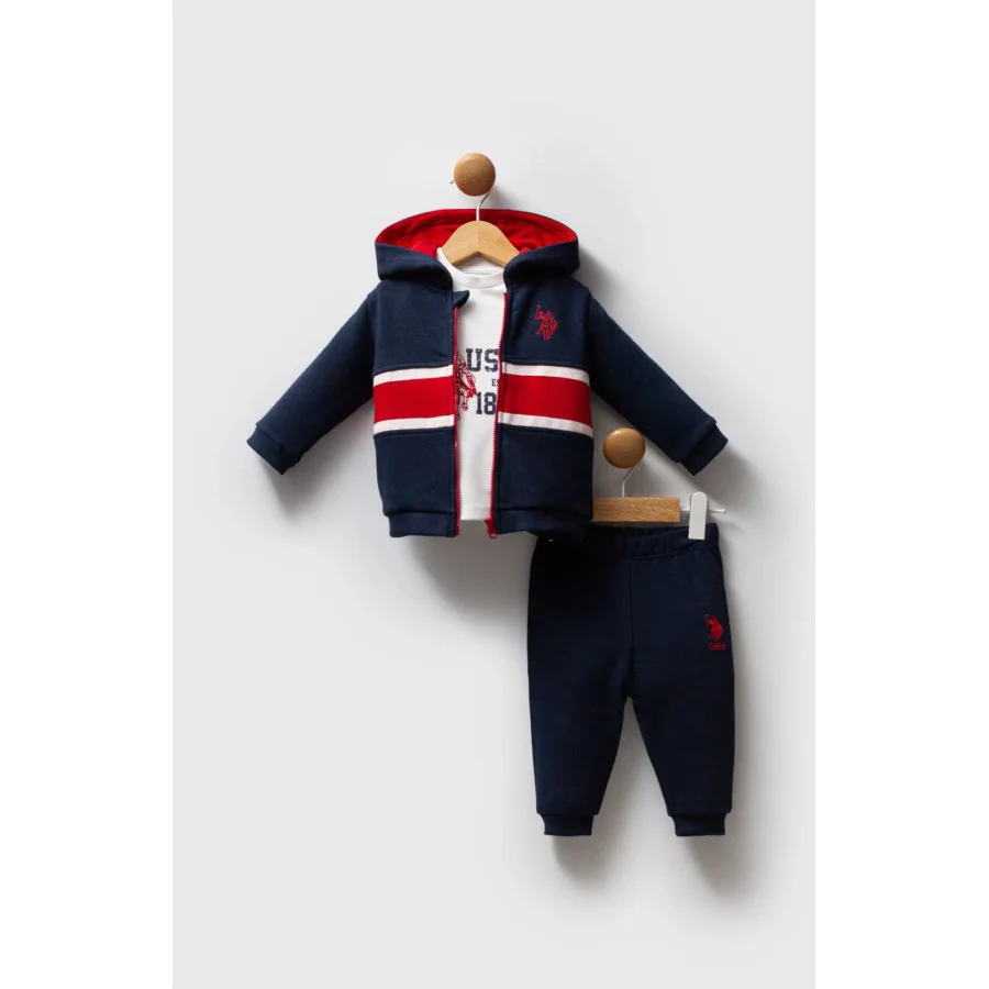 U.S. Polo Assn Takım USB2553 Lacivert-Kırmızı, 3'lü, Kırmızı