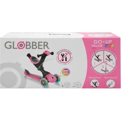 Globber Go Up Deluxe Scooter, Işıklı, Pembe