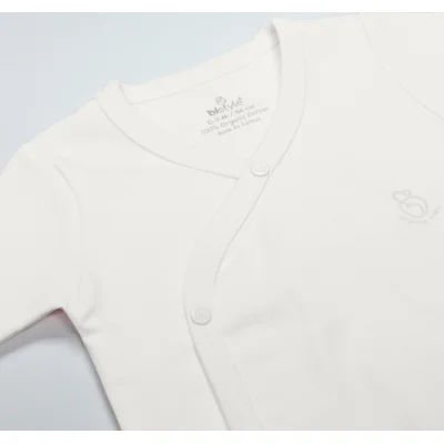 Bistyle Organik Natural Basic Style Kruvaze Yarım Kol Body, Ekru