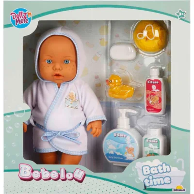 Sunman Bebelou Banyo Zamanı Bebek Seti, 35 cm