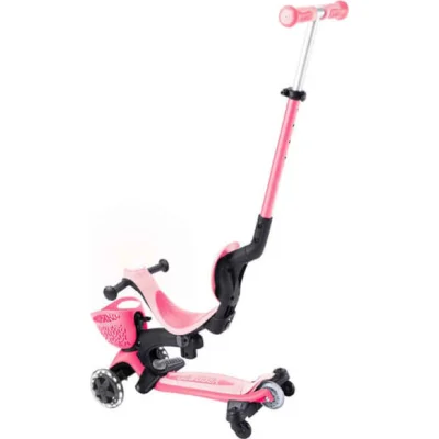 Globber Go Up Baby 360 Scooter, Işıklı, Koyu Pastel Pembe