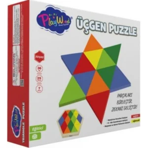 PlayWood Ahşap Üçgen Puzzle, 24 Parça
