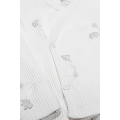 Bistyle Flying Elephant Zıbın Takım, 3'lü, Ekru, Gri