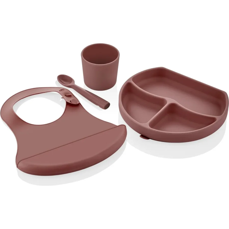BabyJem Silikon Beslenme Seti, Kahve