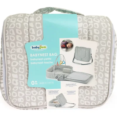 BabyJem Babynest Çanta, Gri Kare