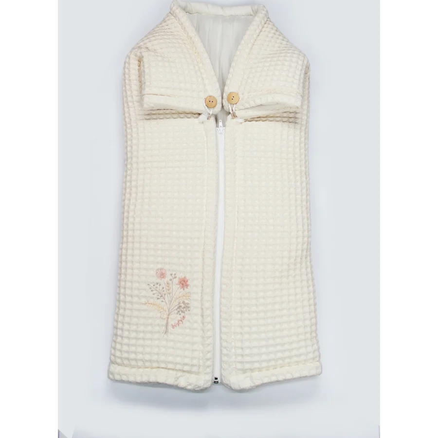 Bistyle Fermuarlı Natural Life Pike Battaniye Girl, Ekru