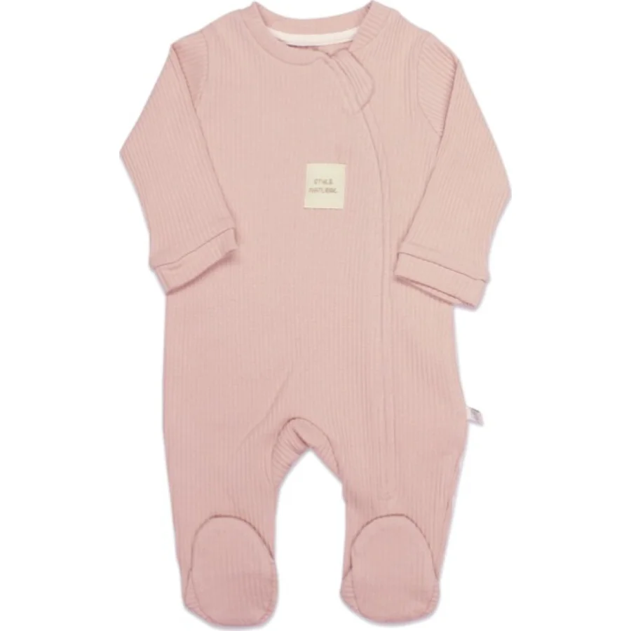 Bistyle Style Natural Fermuarlı Bebe Tulum, Pembe
