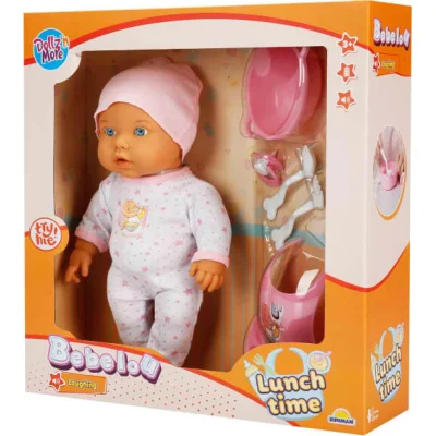 Sunman Bebelou Yemek Zamanı Sesli Bebek Seti, 35 cm