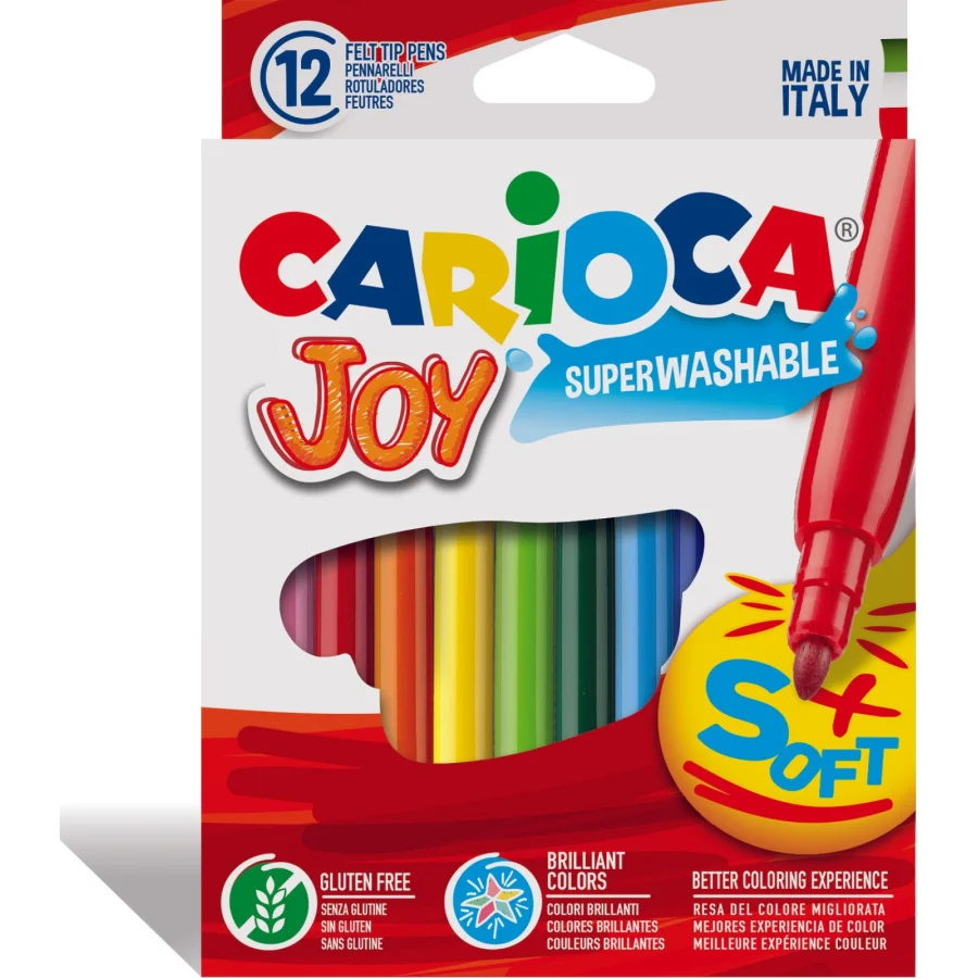 Carioca Joy Süper Yıkanabilir Keçeli Boya Kalemi, 12'li