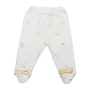 Bistyle Patikli Alt Welcome Baby Duck, Sarı-Ekru, Ekru