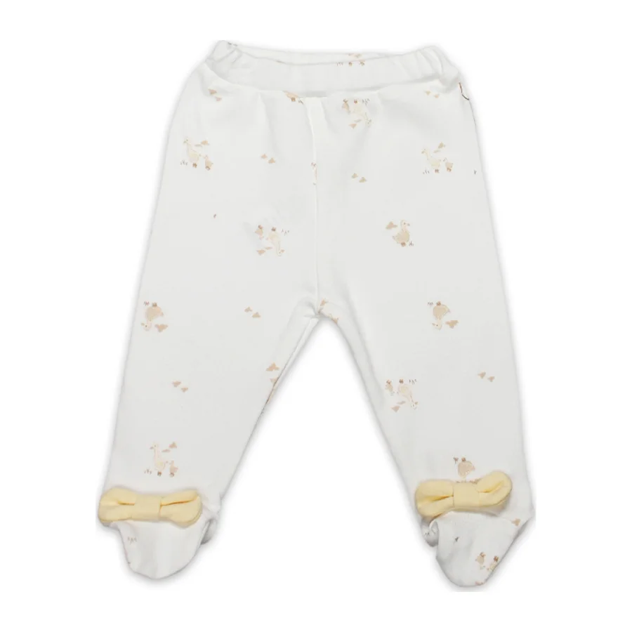 Bistyle Patikli Alt Welcome Baby Duck, Sarı-Ekru, Ekru