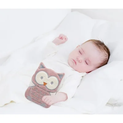 BabyJem Kiraz Çekirdekli Kadife Gaz Yastığı, Gül Kurusu, Baykuş