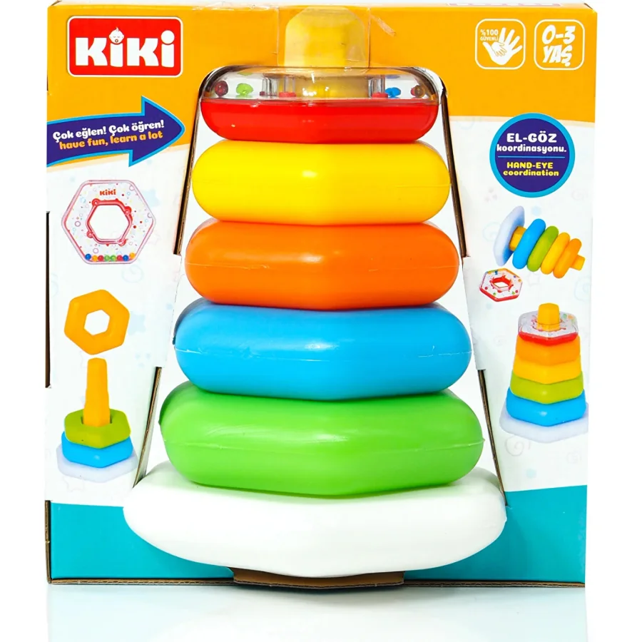 Kiki Renkli Altıgen Halkalar Çıngıraklı