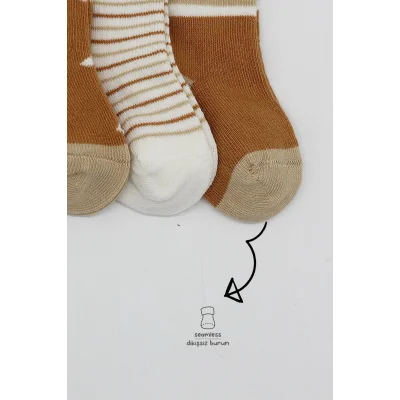 Bistyle Penye Erkek Soket Çorap, 3'lü, Hardal