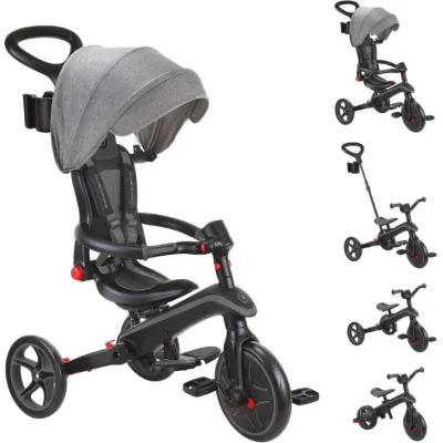 Globber Explorer 4in1 Katlanabilir Bisiklet Siyah Gri