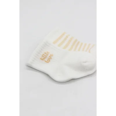 Bistyle Little Girl Penye Soket Çorap, 2'li, Ekru, Somon